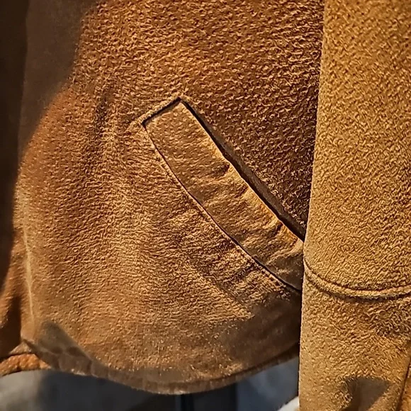 Leather Sherpa Jackets, Womens Large, Camel Color - Picture 4 of 14